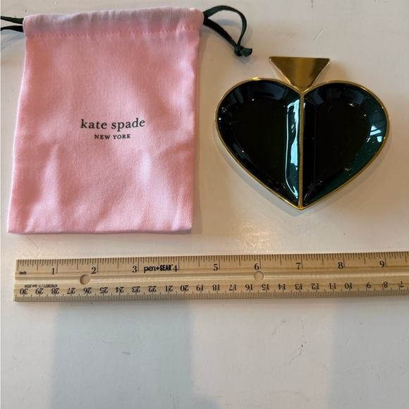 Kate Spade Green dish with Pink Fabric Pouch - Picture 1 of 6